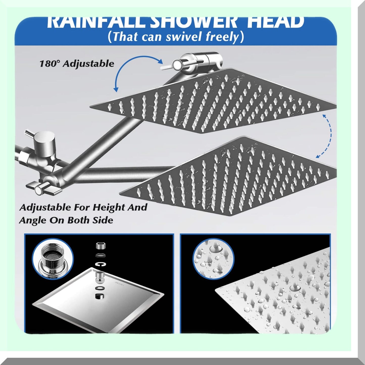 Rain Shower Head with Handheld Spray Combo