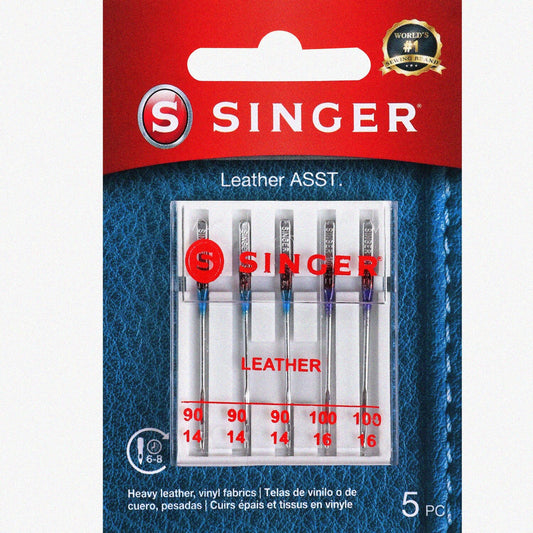 Leather Sewing Machine Needles Set 90/14 & 100/16, 5 Pack