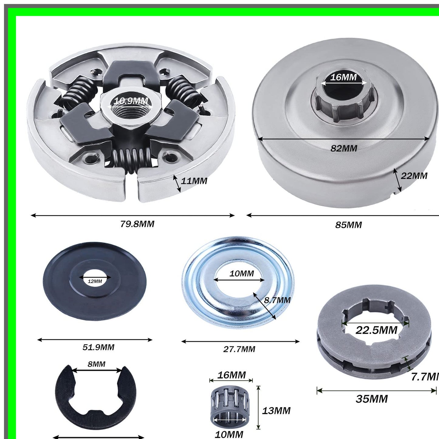 Stihl MS660 Clutch Drum Rim Sprocket Kit with Washer and E-clip