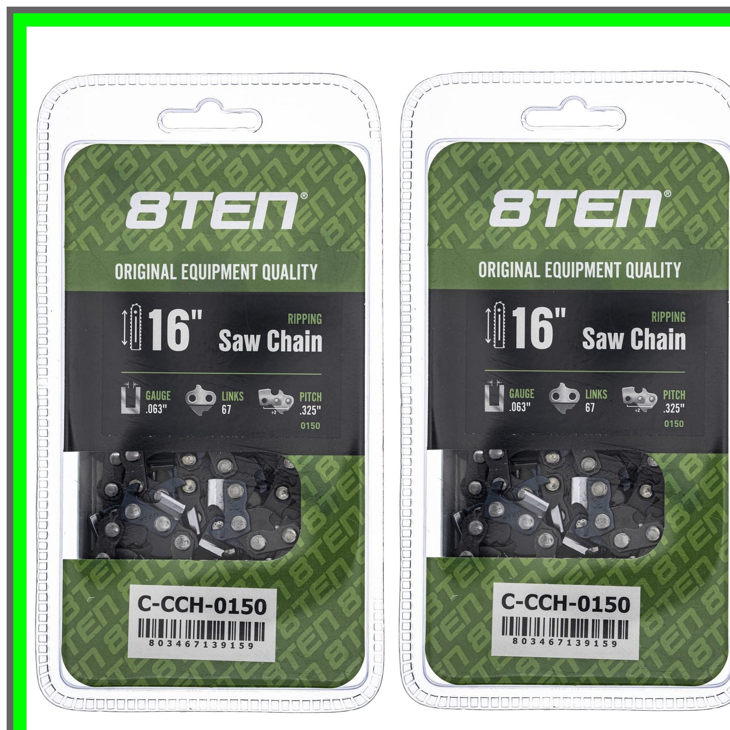 High-Performance 16-Inch Chainsaw Chain for Stihl 024 028 MS Models - 2 Pack