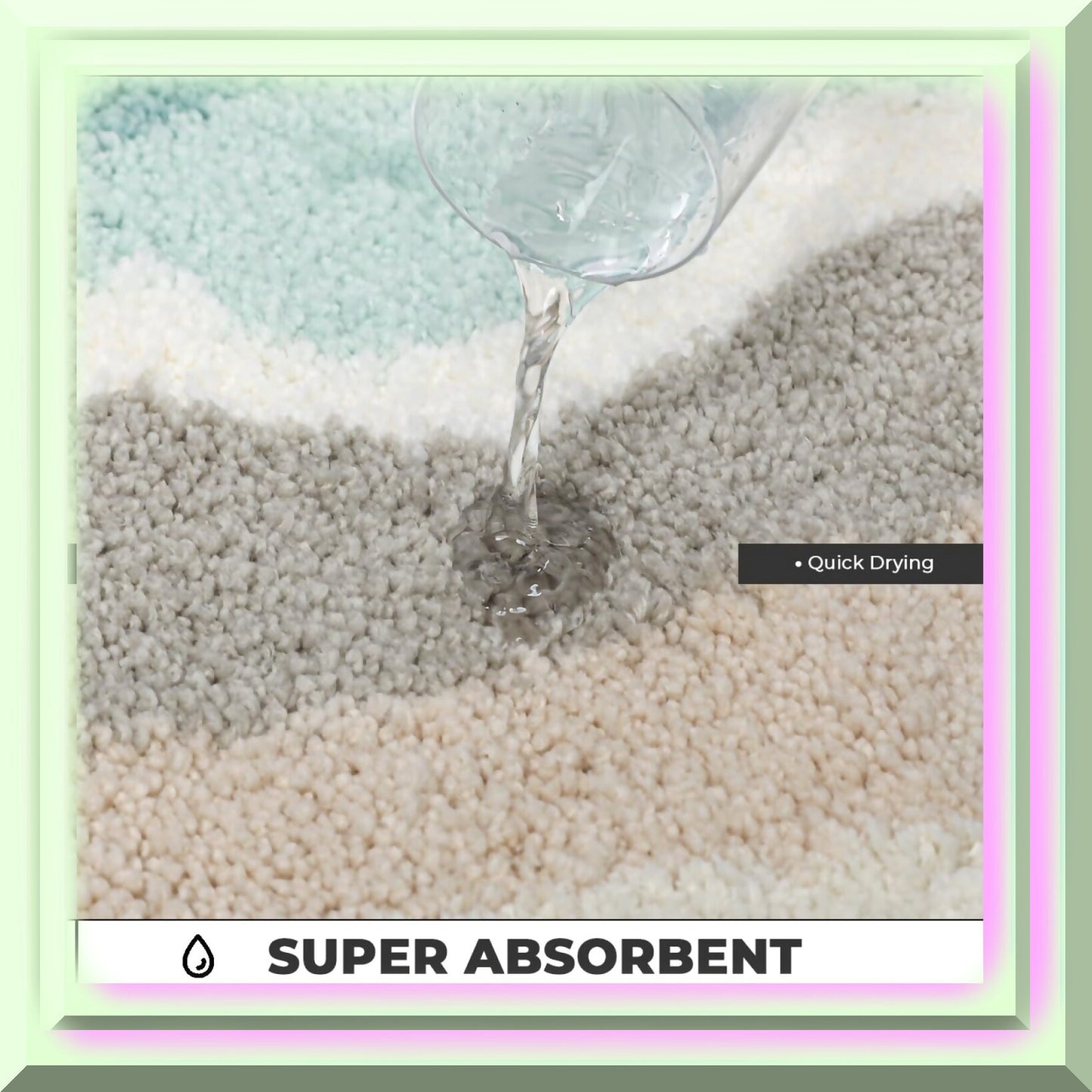 Cyan Microfiber Bath Mat 24x16"