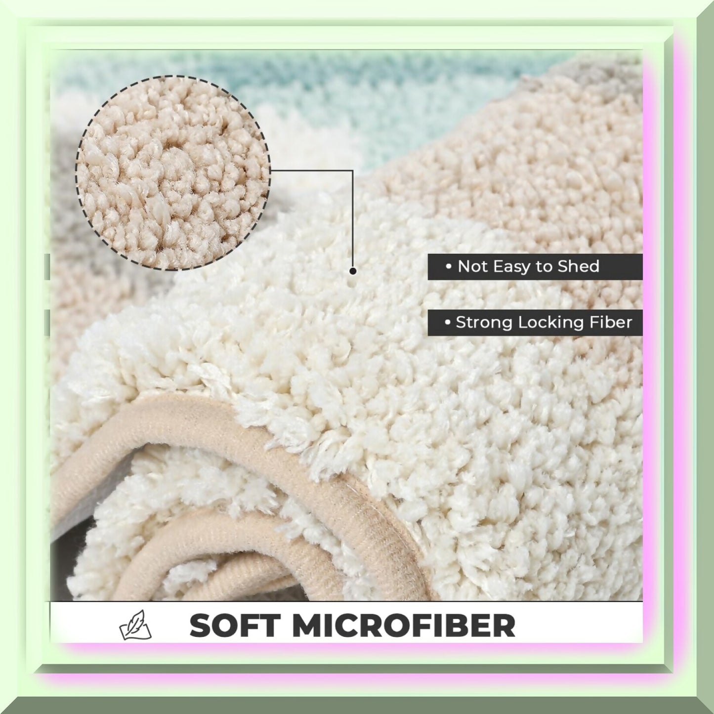 Cyan Microfiber Bath Mat 24x16"