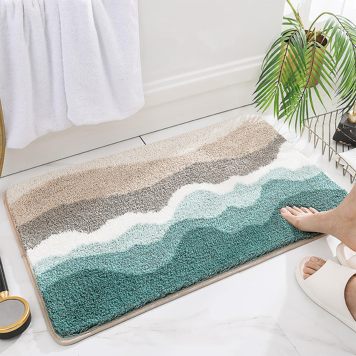 Cyan Microfiber Bath Mat 24x16"