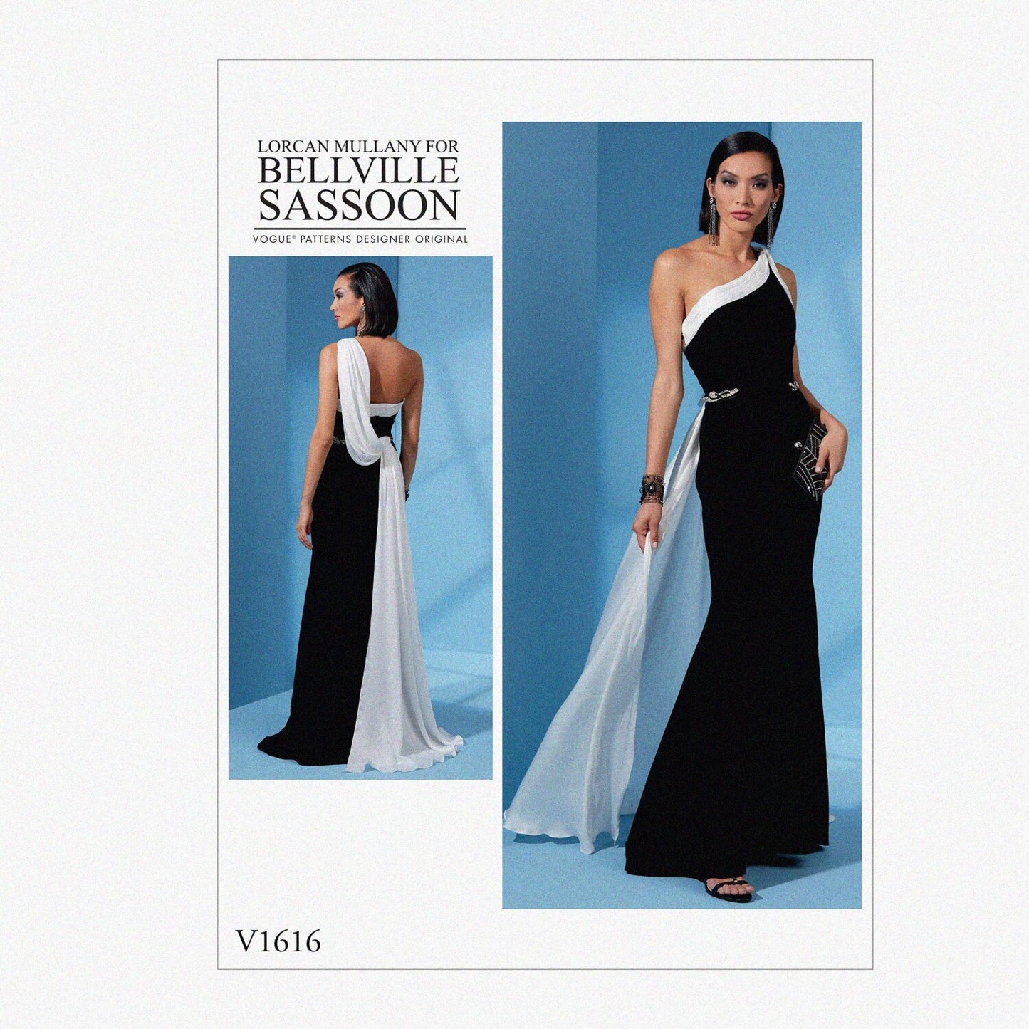 Women's One Shoulder Floor Length Dress Sewing Pattern, Sizes 6-14