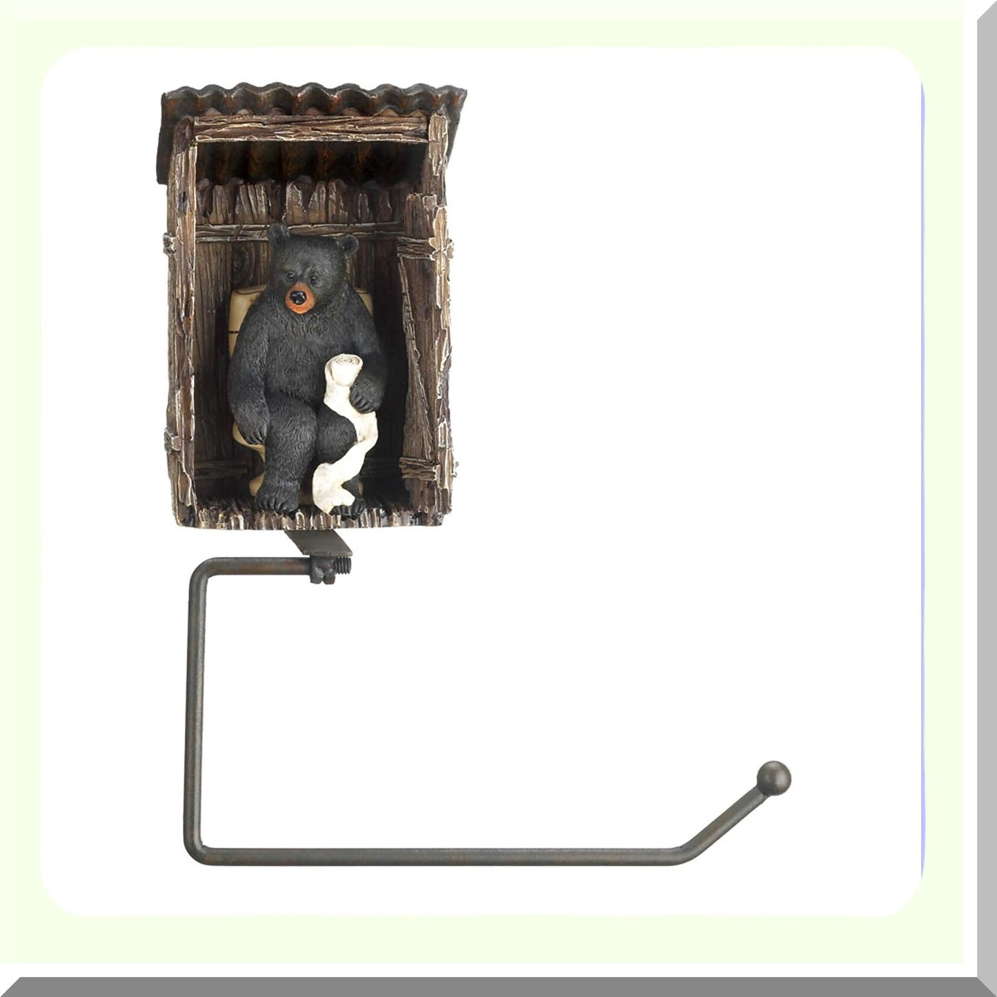 Bear Outhouse Toilet Paper Holder 7.32x3.75x9.5