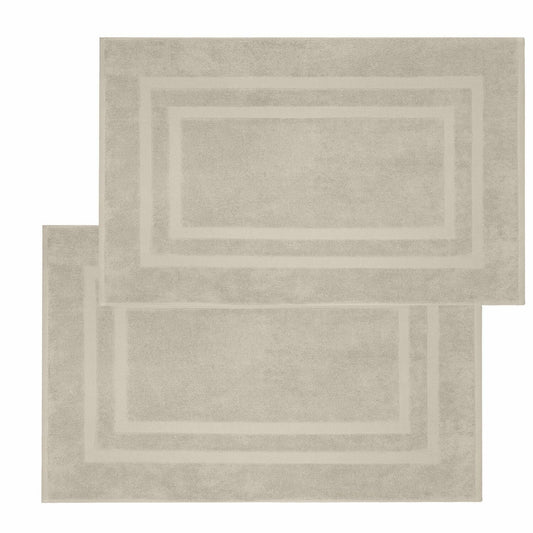 Set of 2 Cotton Bath Mats 20"x31.5" Silver