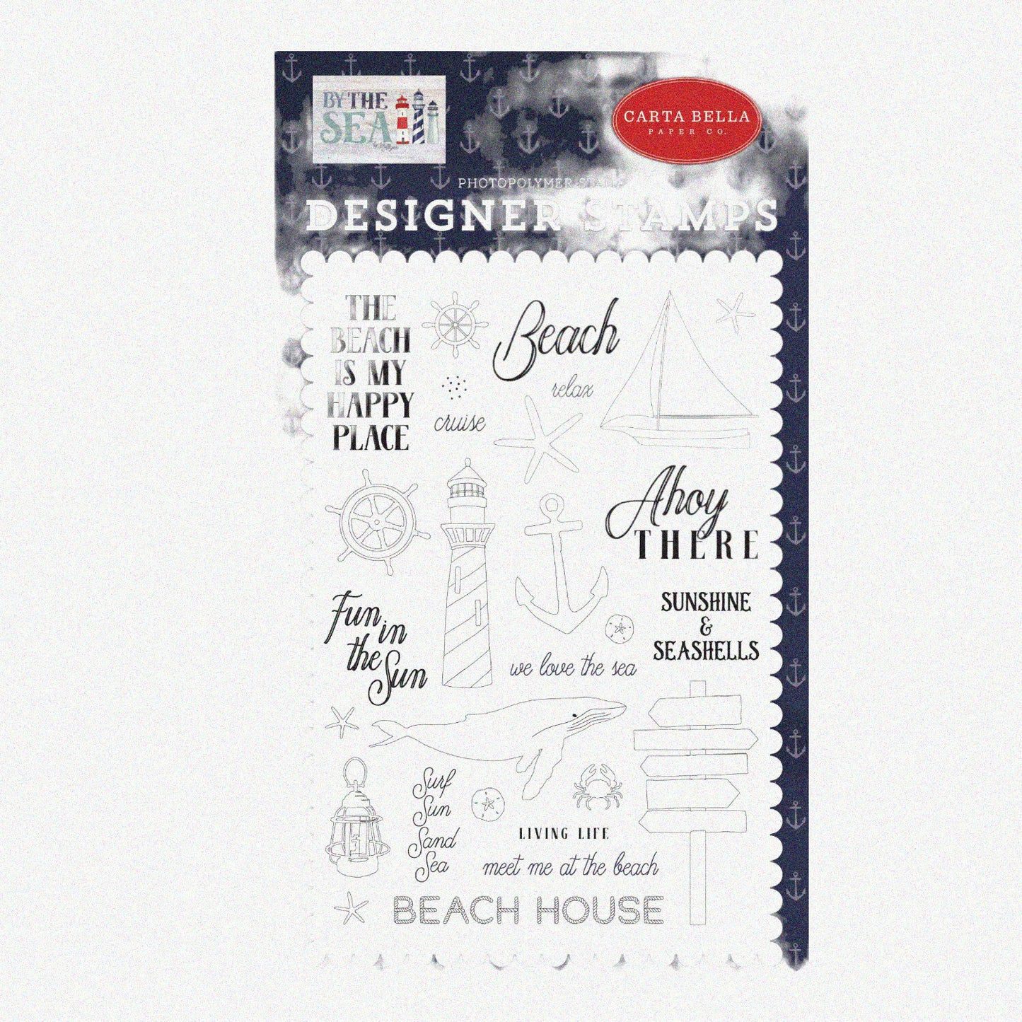 Ahoy Set Acrylic Stamp Red Blue Navy Teal Cream