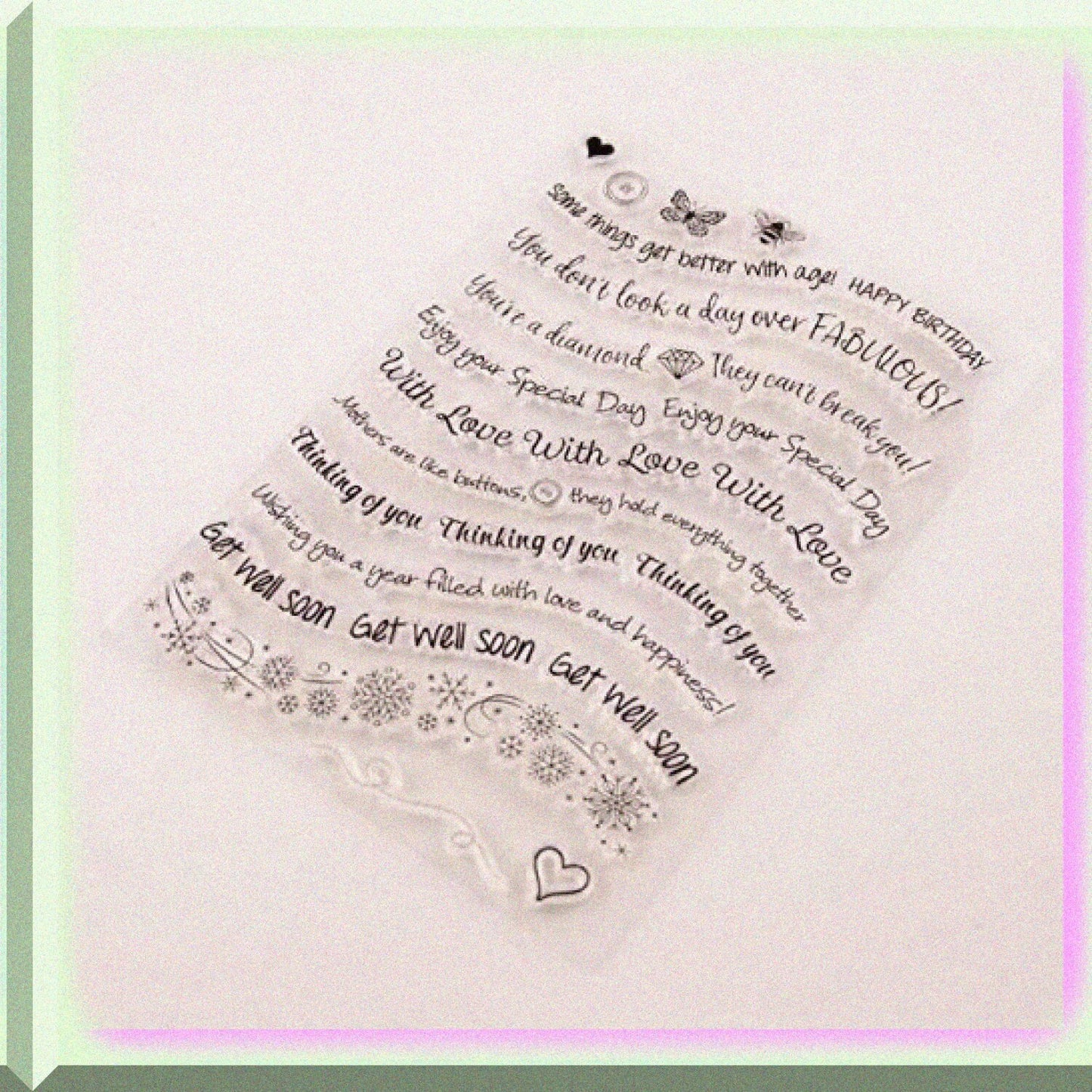Get Well Soon Rubber Clear Stamp 15x20cm