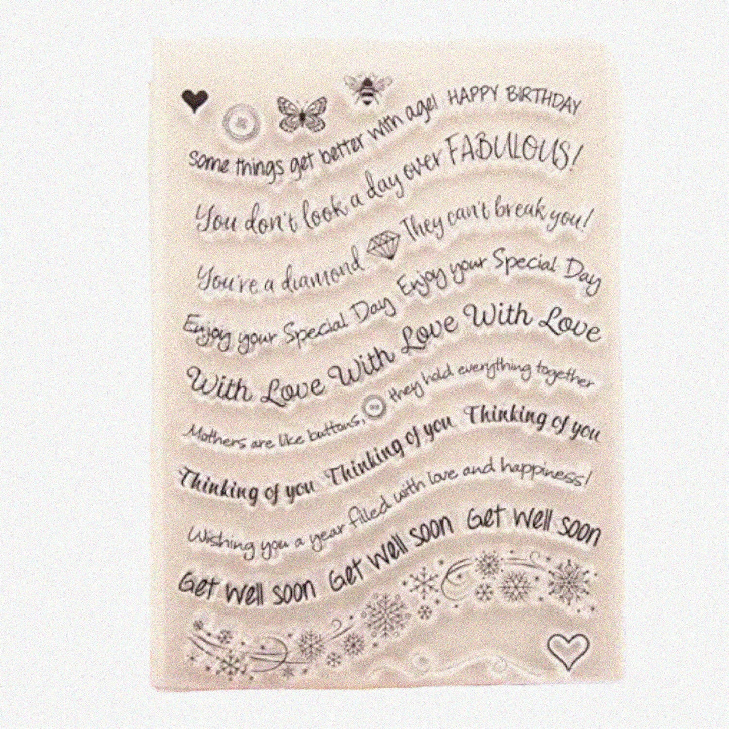 Get Well Soon Rubber Clear Stamp 15x20cm