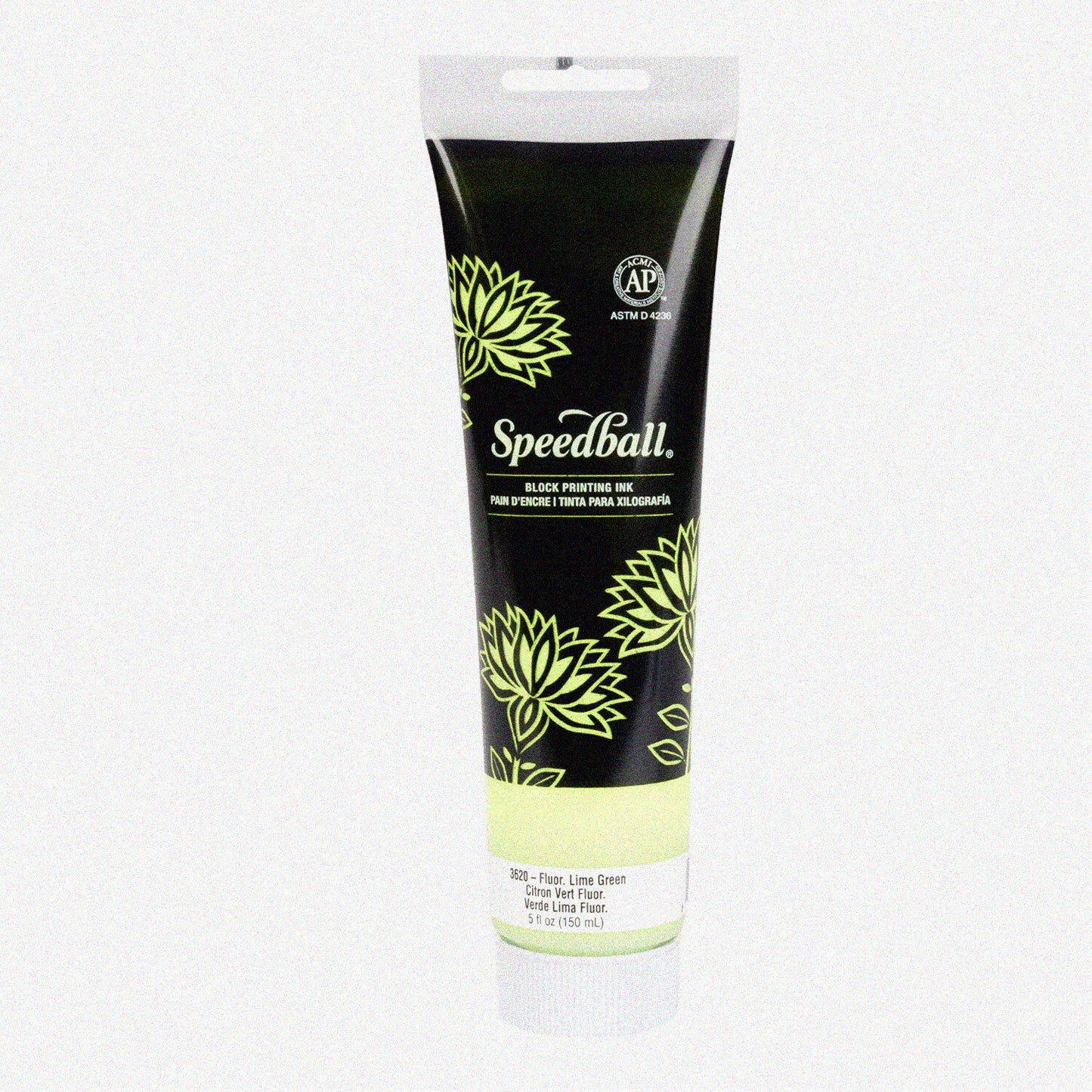 Vibrant Fluorescent Lime Green Water-Soluble Block Printing Ink 5oz