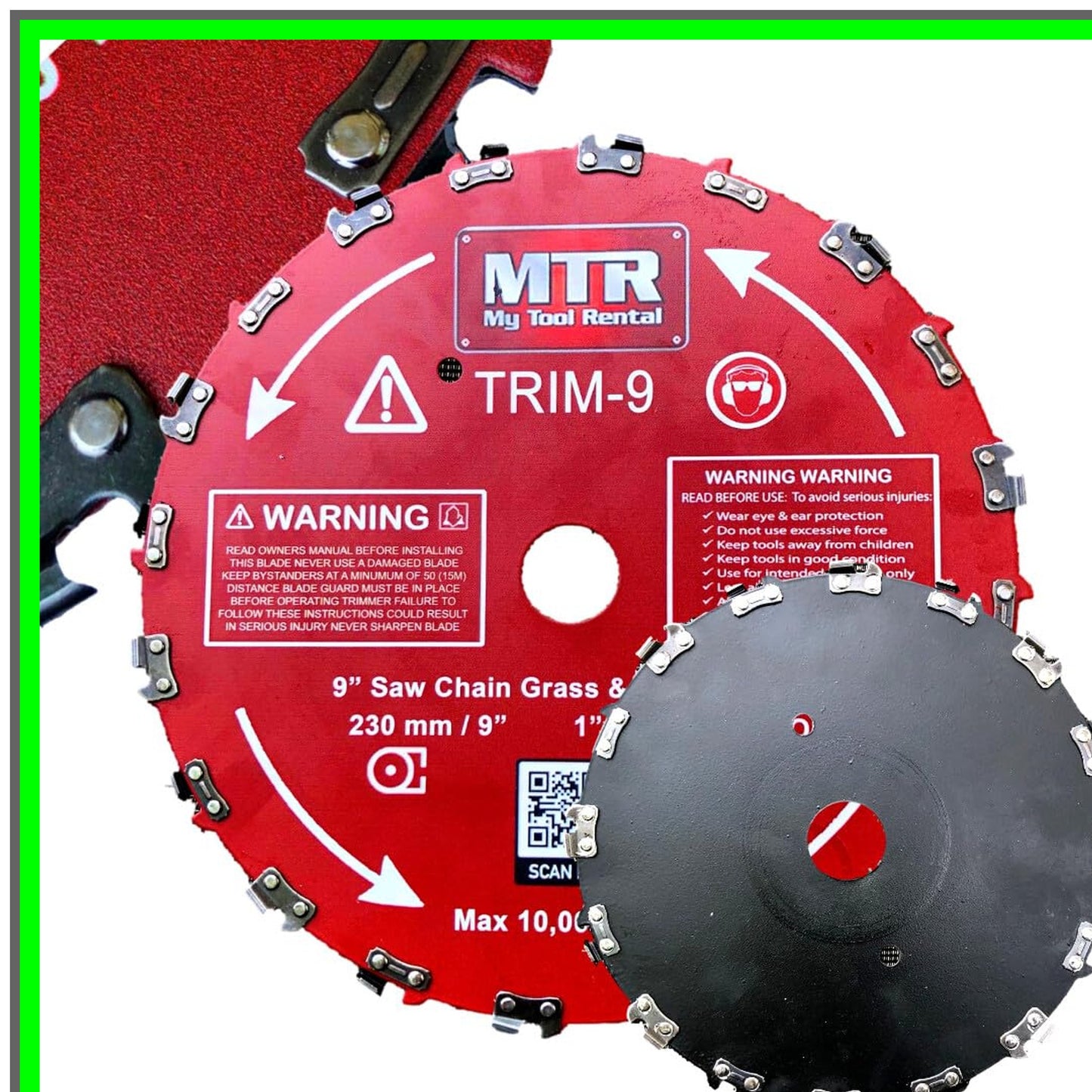 High-Performance 9" Steel Brush Cutter Blades for Wood and Metal 2-Pack