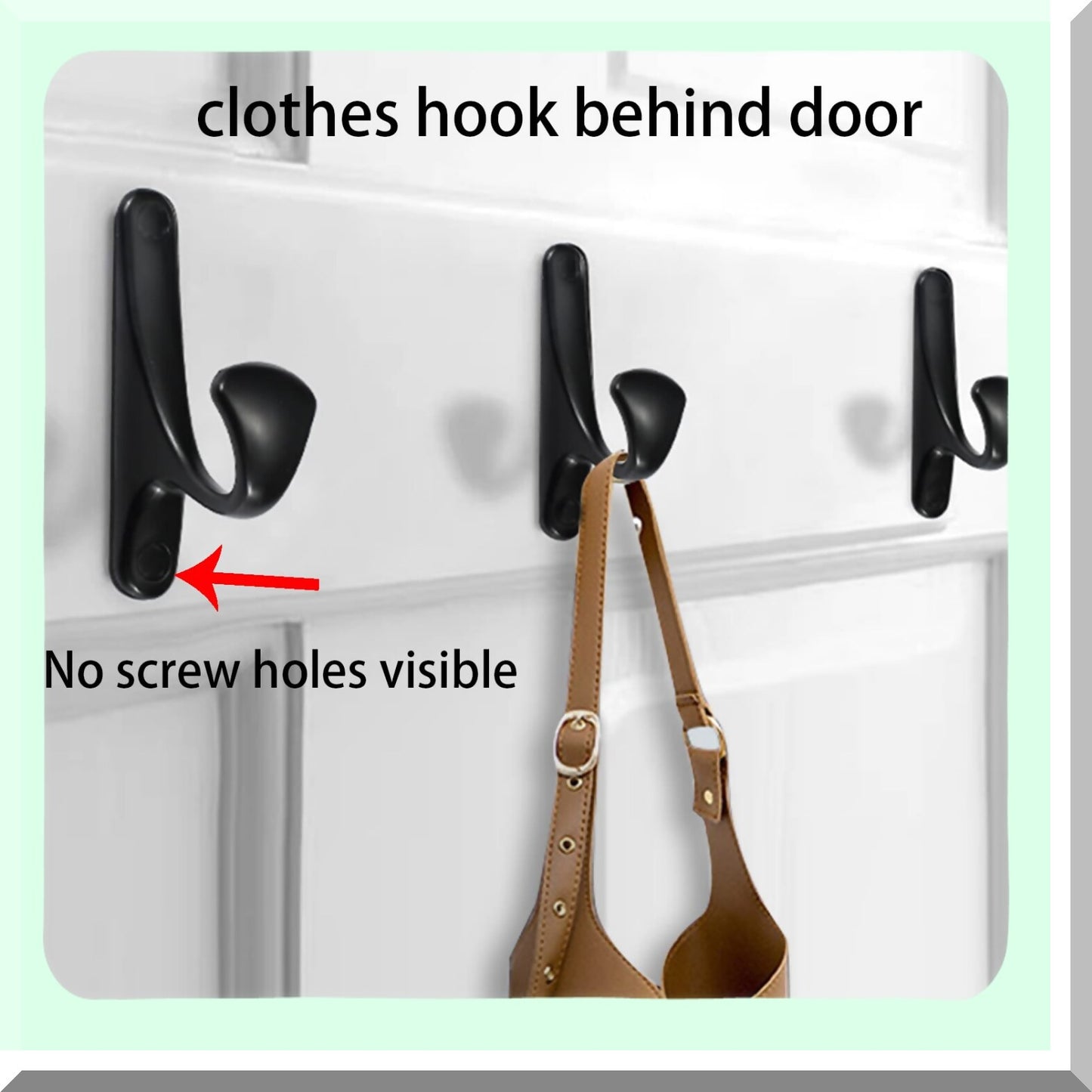 Heavy Duty Black Coat Hooks 6 Pack