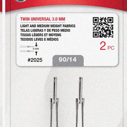 Twin Sewing Machine Needles Size 90/14 2PCS
