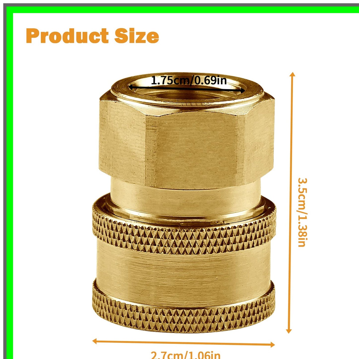 Quick Connect Pressure Washer Couplers 3/8 Inch NPT Fittings 2 Pack