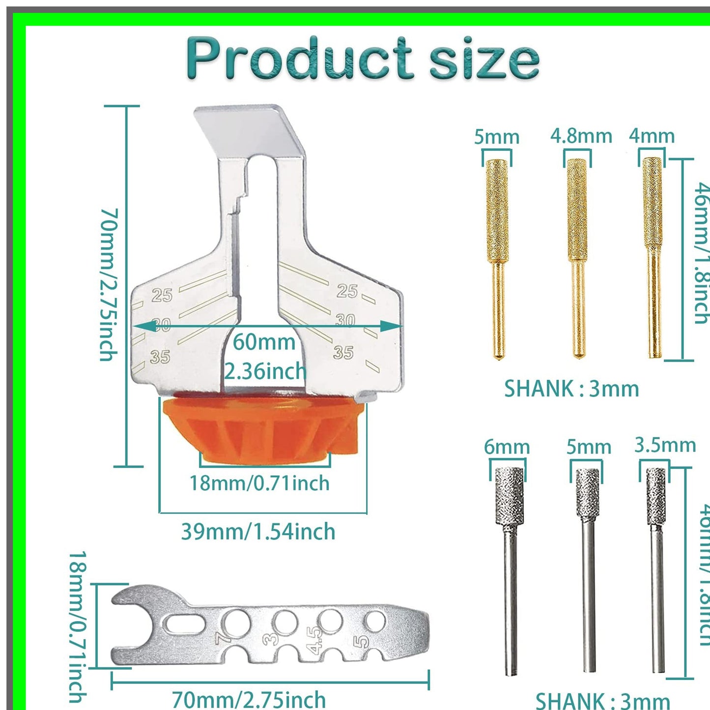 Chainsaw Blade Sharpener Kit with Angle Guide and Diamond Files