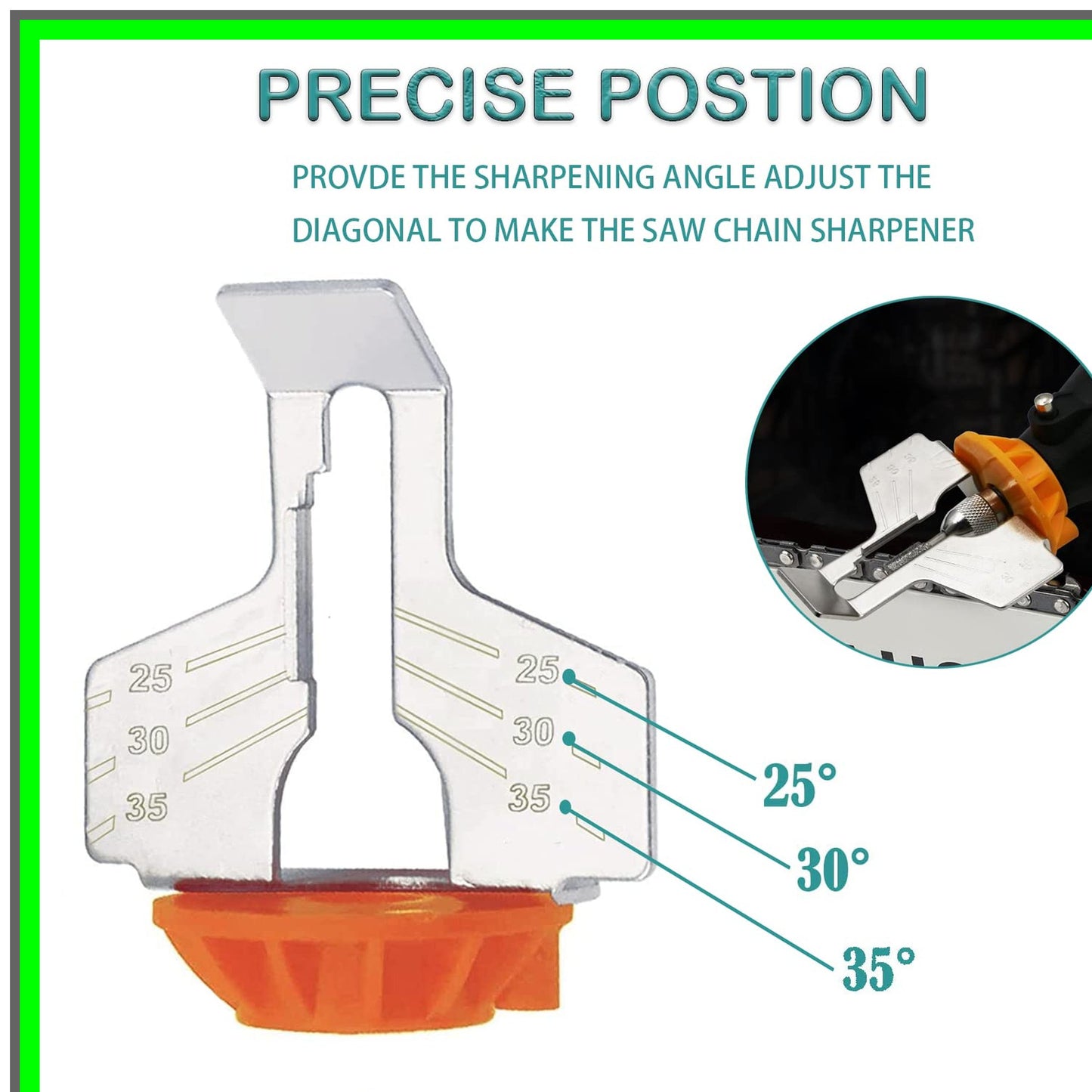 Chainsaw Blade Sharpener Kit with Angle Guide and Diamond Files