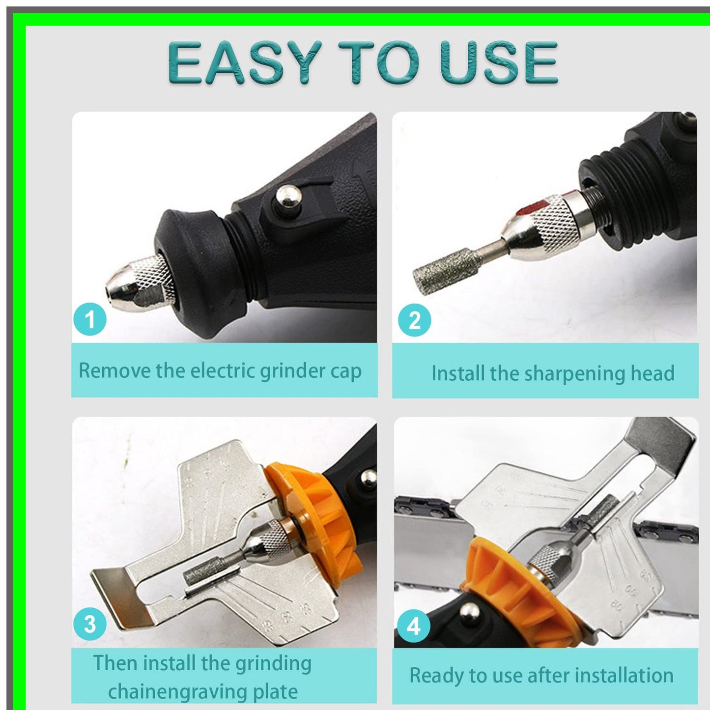 Chainsaw Blade Sharpener Kit with Angle Guide and Diamond Files