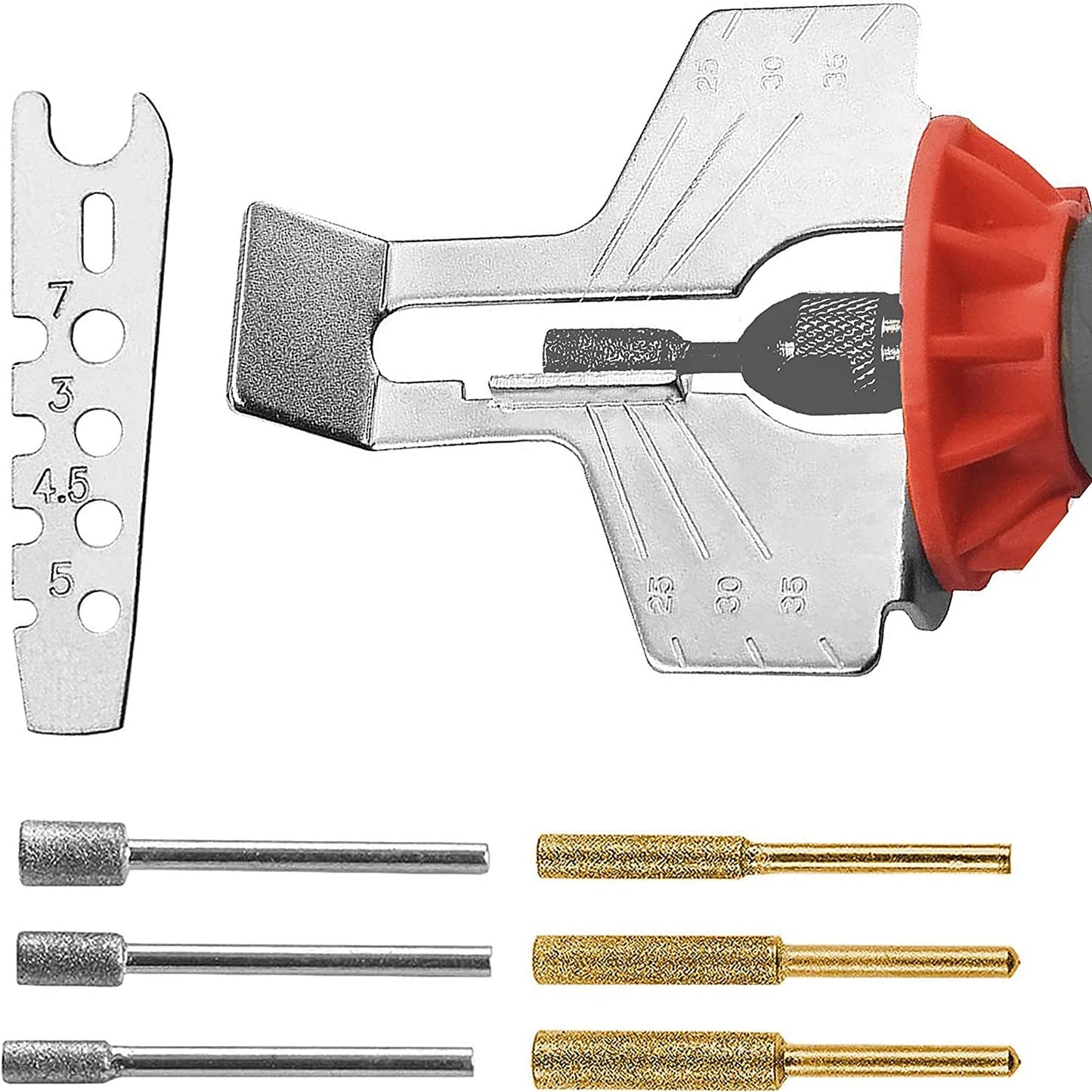 Chainsaw Blade Sharpener Kit with Angle Guide and Diamond Files