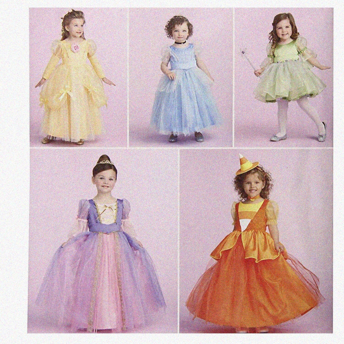 Girl's Princess Dress Sewing Pattern Set for Sizes 3-6