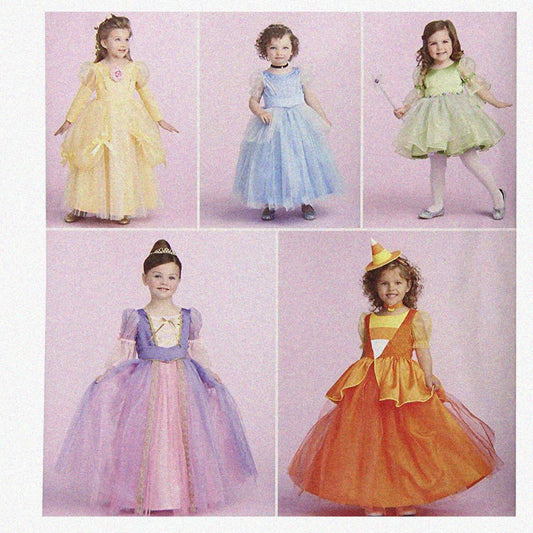 Girl's Princess Dress Sewing Pattern Set for Sizes 3-6