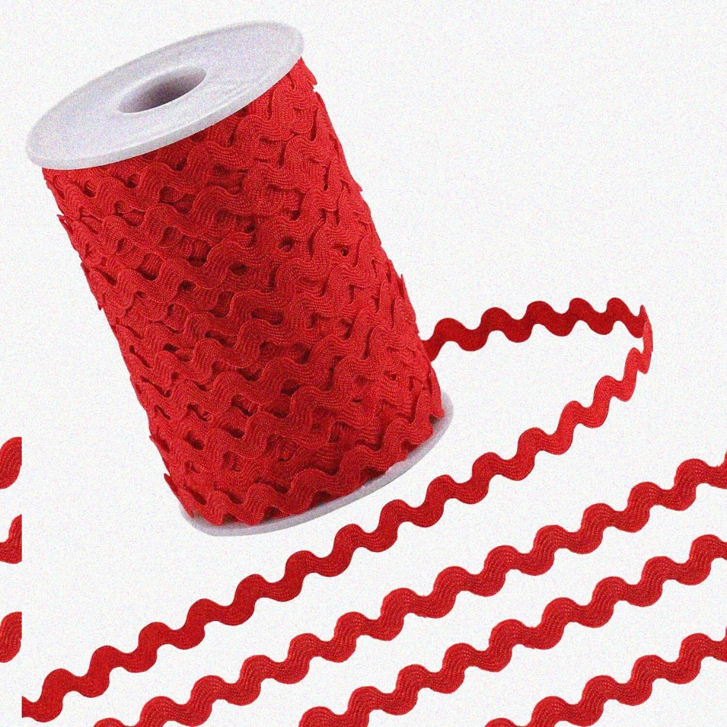 Red Wave Ric Rac Ribbon 50m 0.2"/5mm