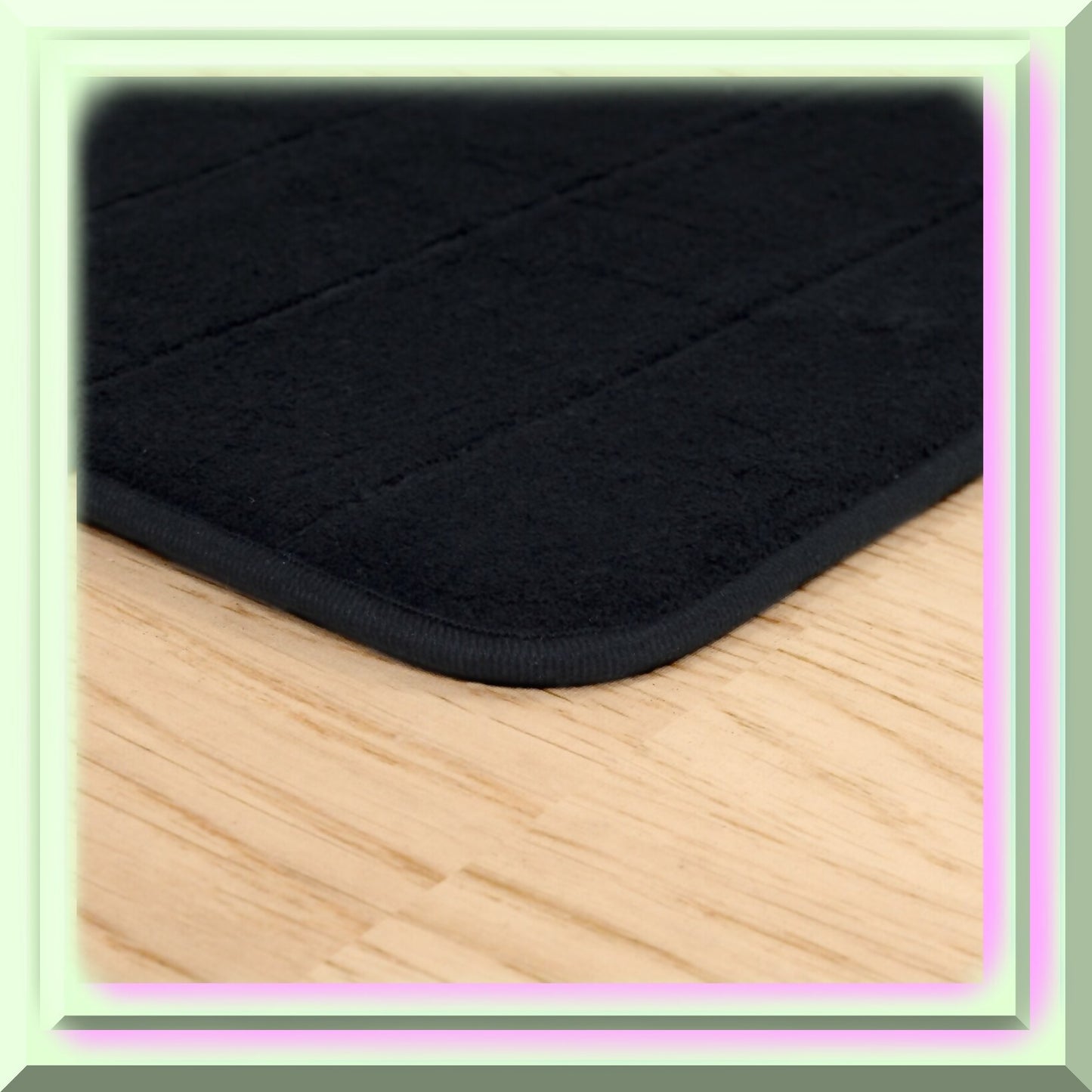 Oversized Black Memory Foam Bathroom Rug 50 Inches