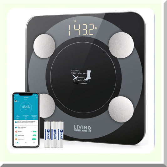 Bluetooth Body Weight Scale Black 396 lbs