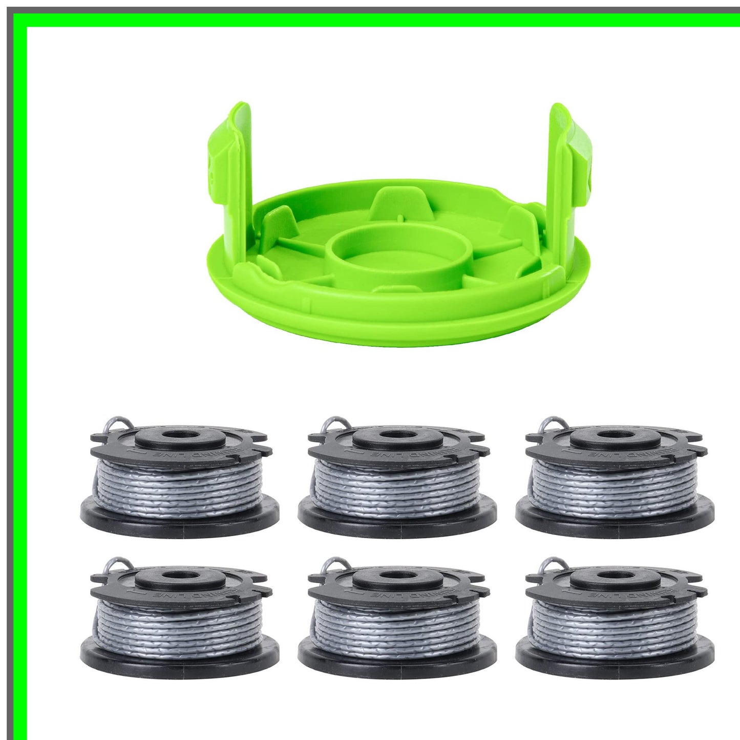 Auto-Feed String Trimmer Spools 6-Pack Replacement Covers Gray