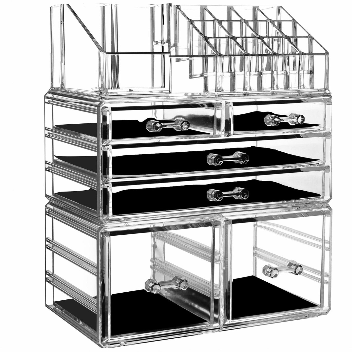 Makeup Organizer Set of 3 Large Clear Stackable Storage