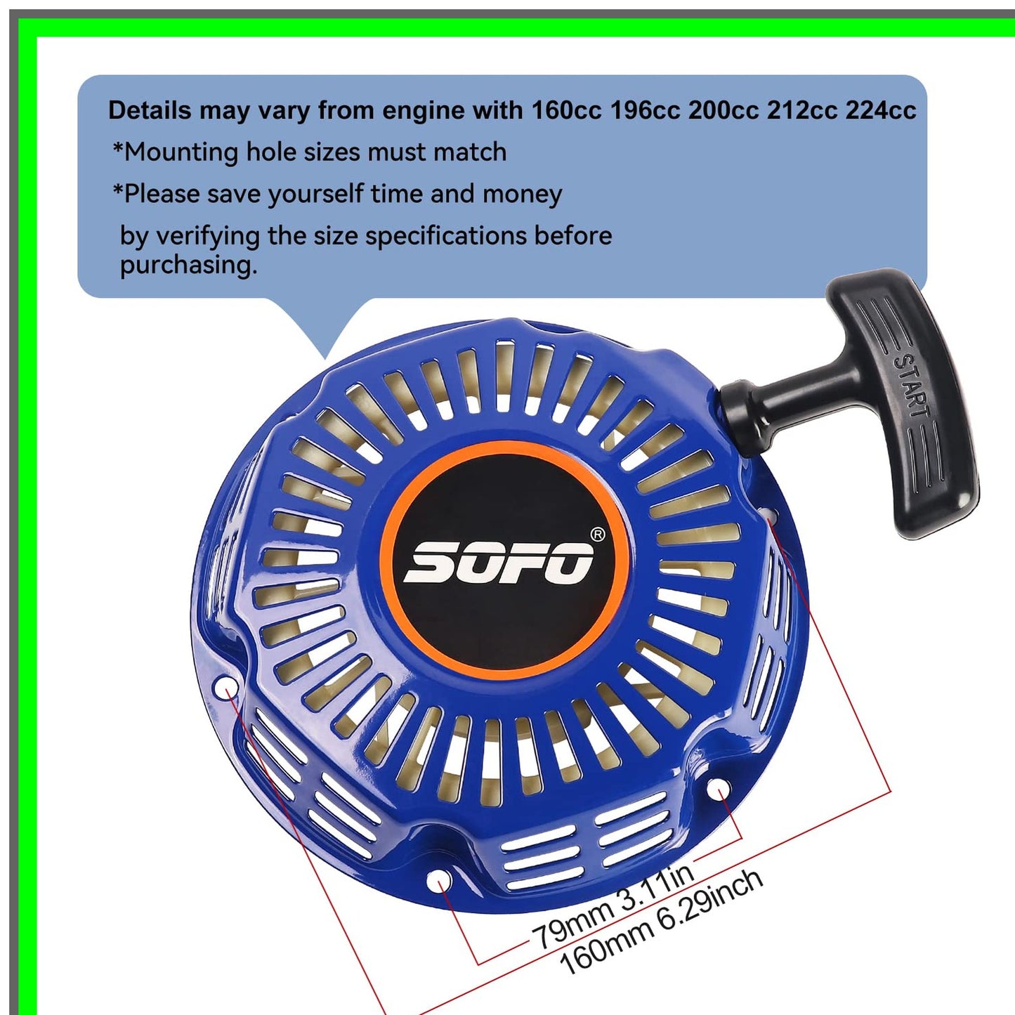 Honda GX160 Pull Starter Assembly for Predator 212 Recoil Engines