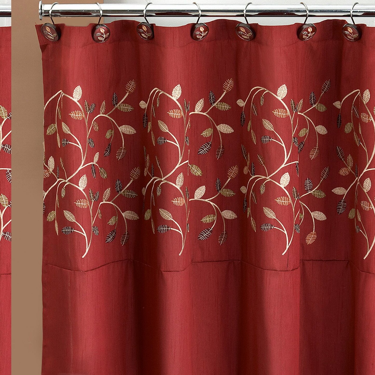 Aubery Shower Curtain Burgundy 72x70 Inches
