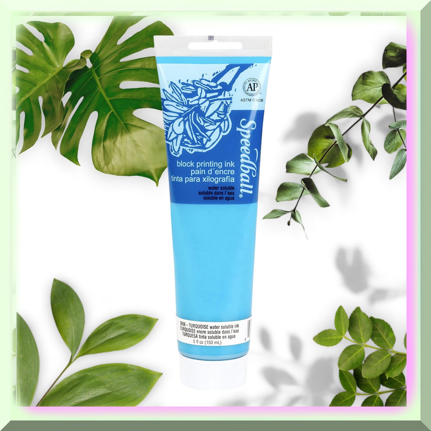 AquaSol Block Print Ink 5oz Turquoise