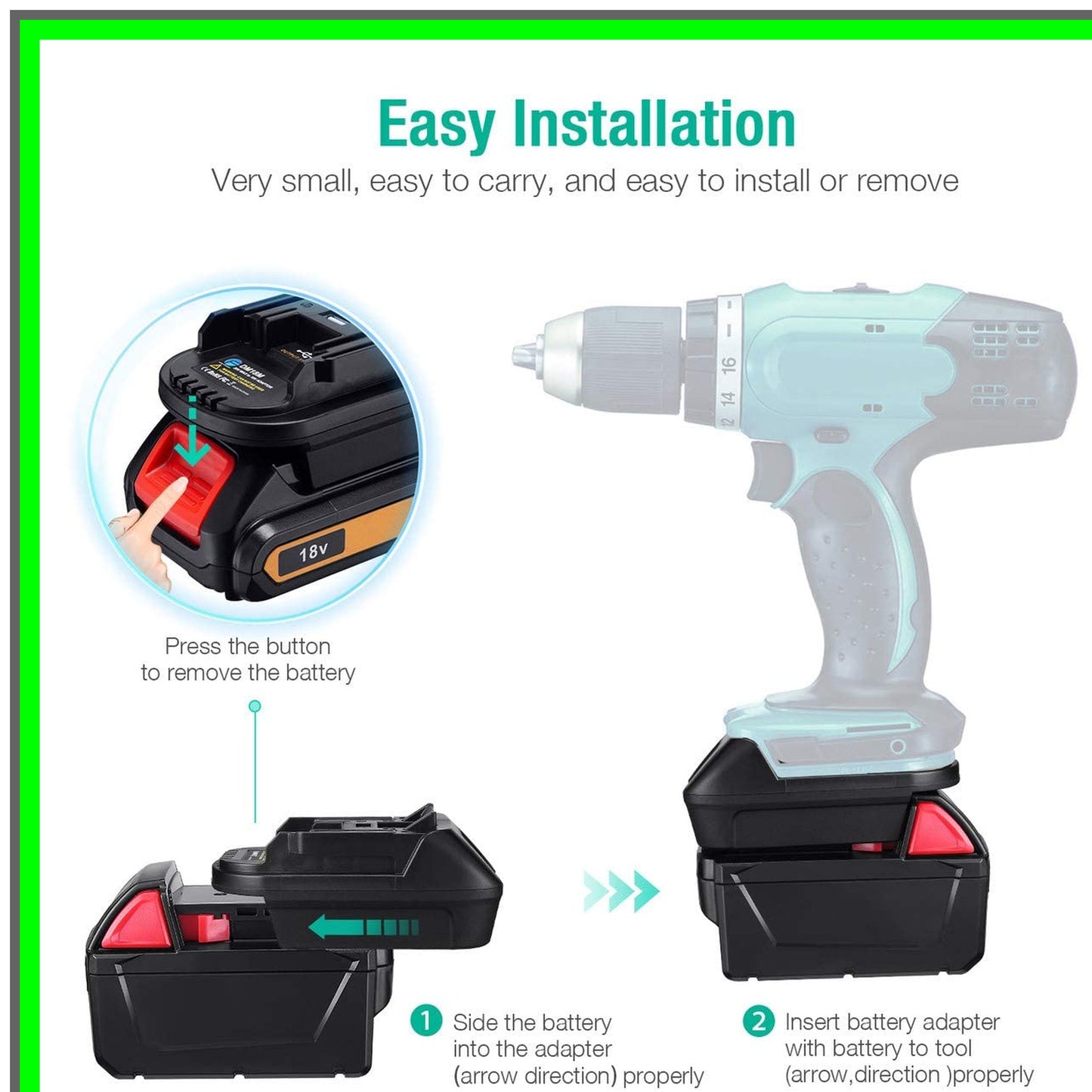 Makita 18V Battery Adapter for Milwauk 18V 20V Lithium-ion Tools