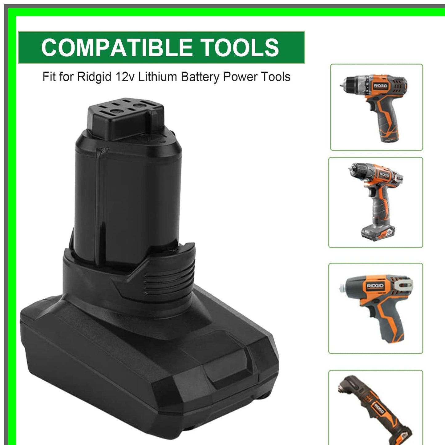 Ridgid 12V 5.0Ah Li-ion Battery Replacement for Power Tools