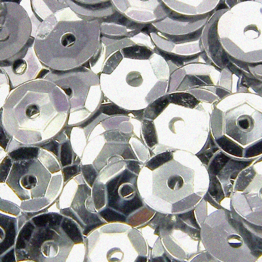 1600 Silver 6mm Faceted Plastic Cup Sequins