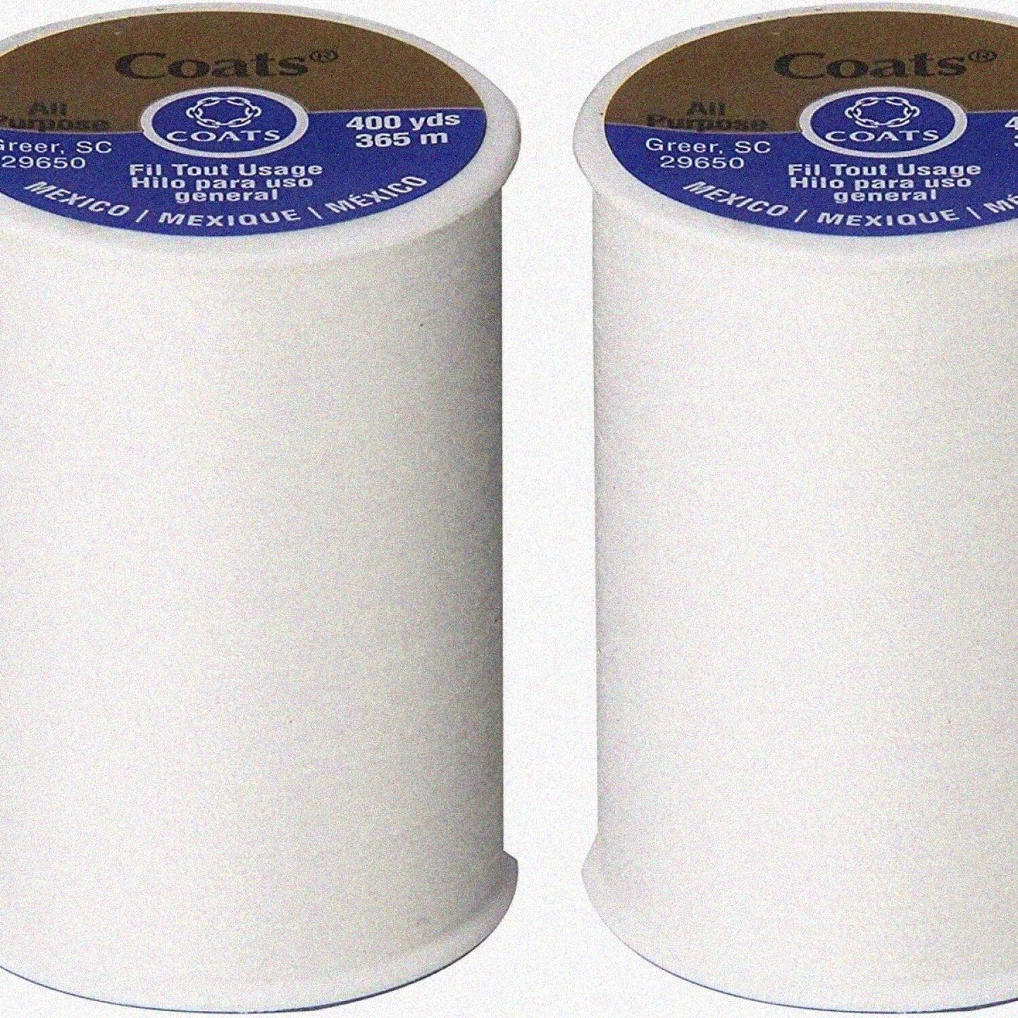 All Purpose Thread Pack of 2 White 400 Yards
