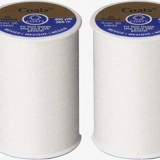 All Purpose Thread Pack of 2 White 400 Yards