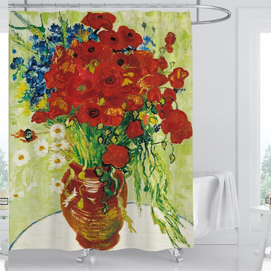Art Shower Curtain Vincent Van Gogh Red Poppies Daisies