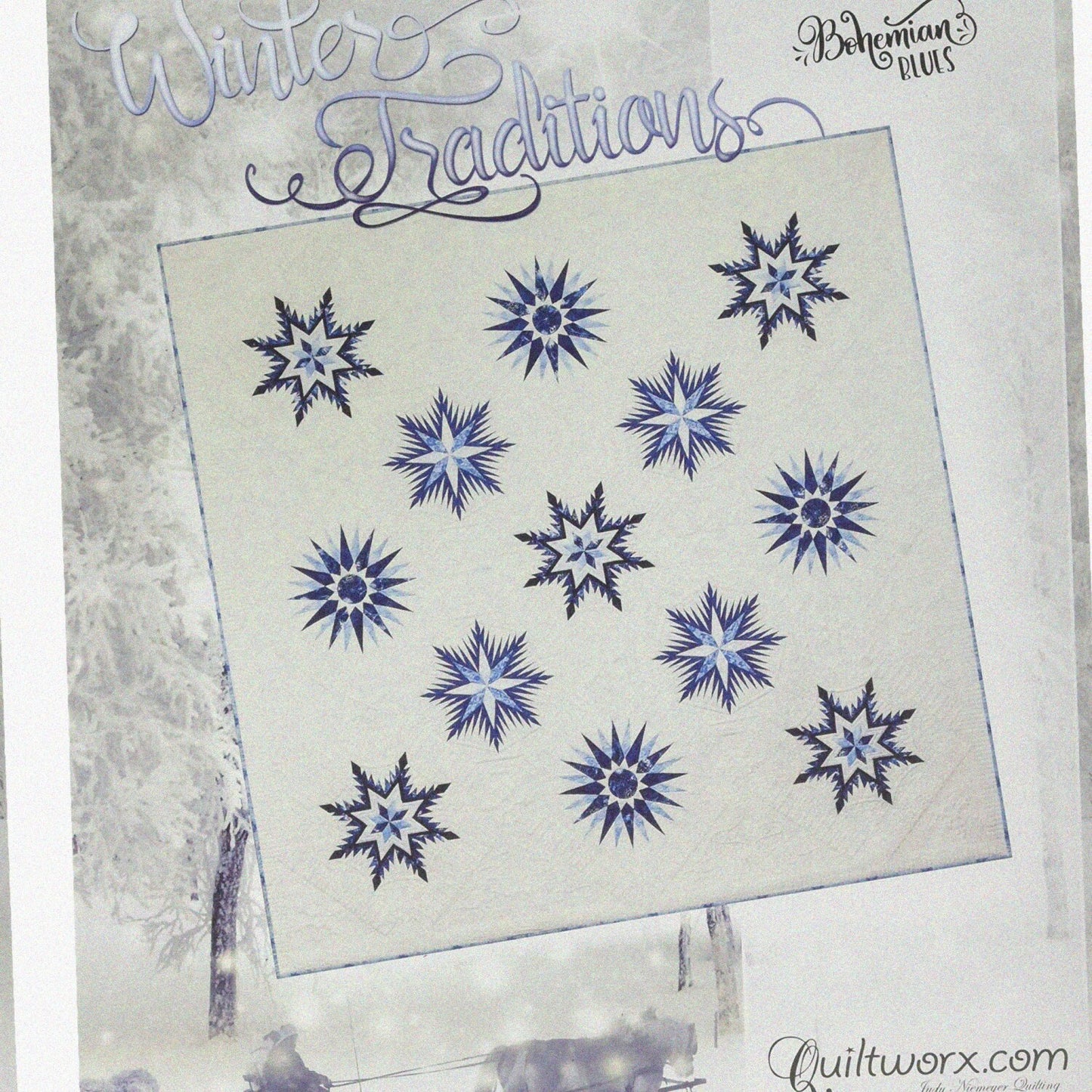 Winter Traditions Pattern Bed Quilt 85" x 85"