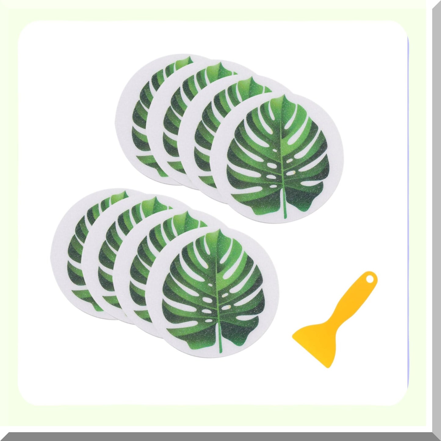 Set of 8 Leaf Non-Slip Bathroom Stickers