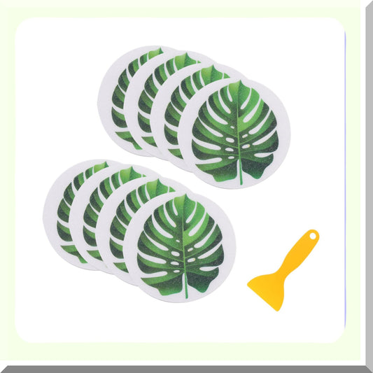 Set of 8 Leaf Non-Slip Bathroom Stickers