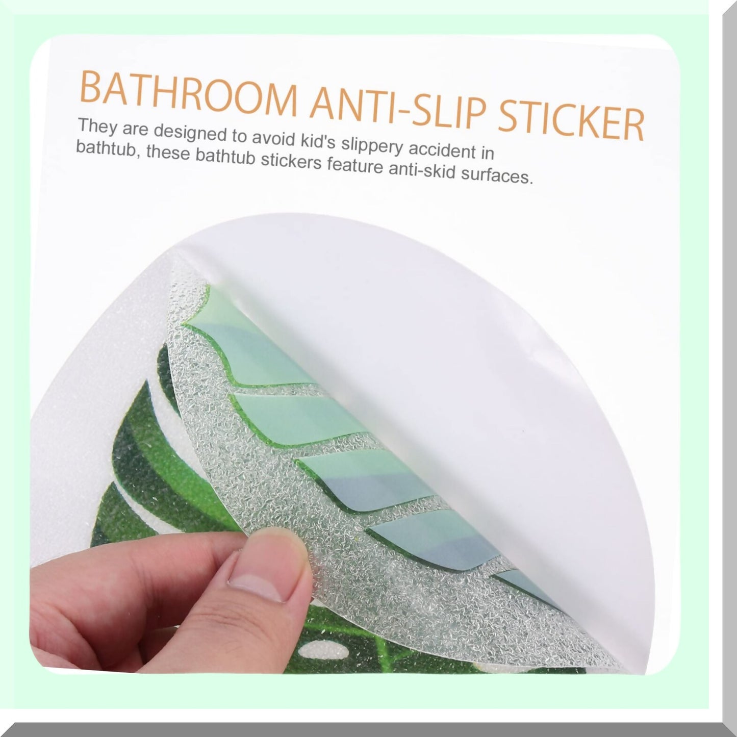 Set of 8 Leaf Non-Slip Bathroom Stickers