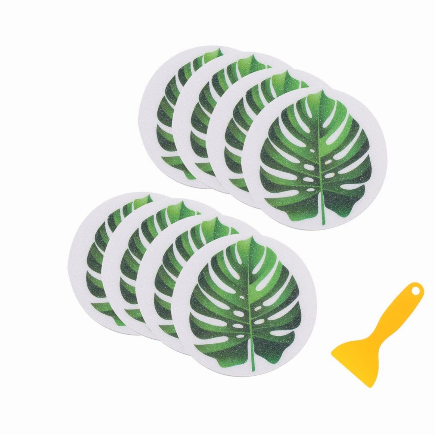 Set of 8 Leaf Non-Slip Bathroom Stickers