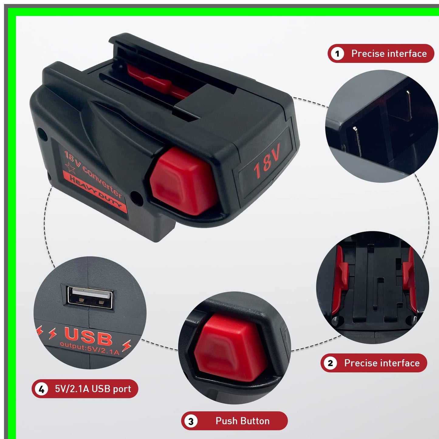 Milwaukee M18 to V18 Battery Adapter for 18V Li-ion and Ni-CD Tools