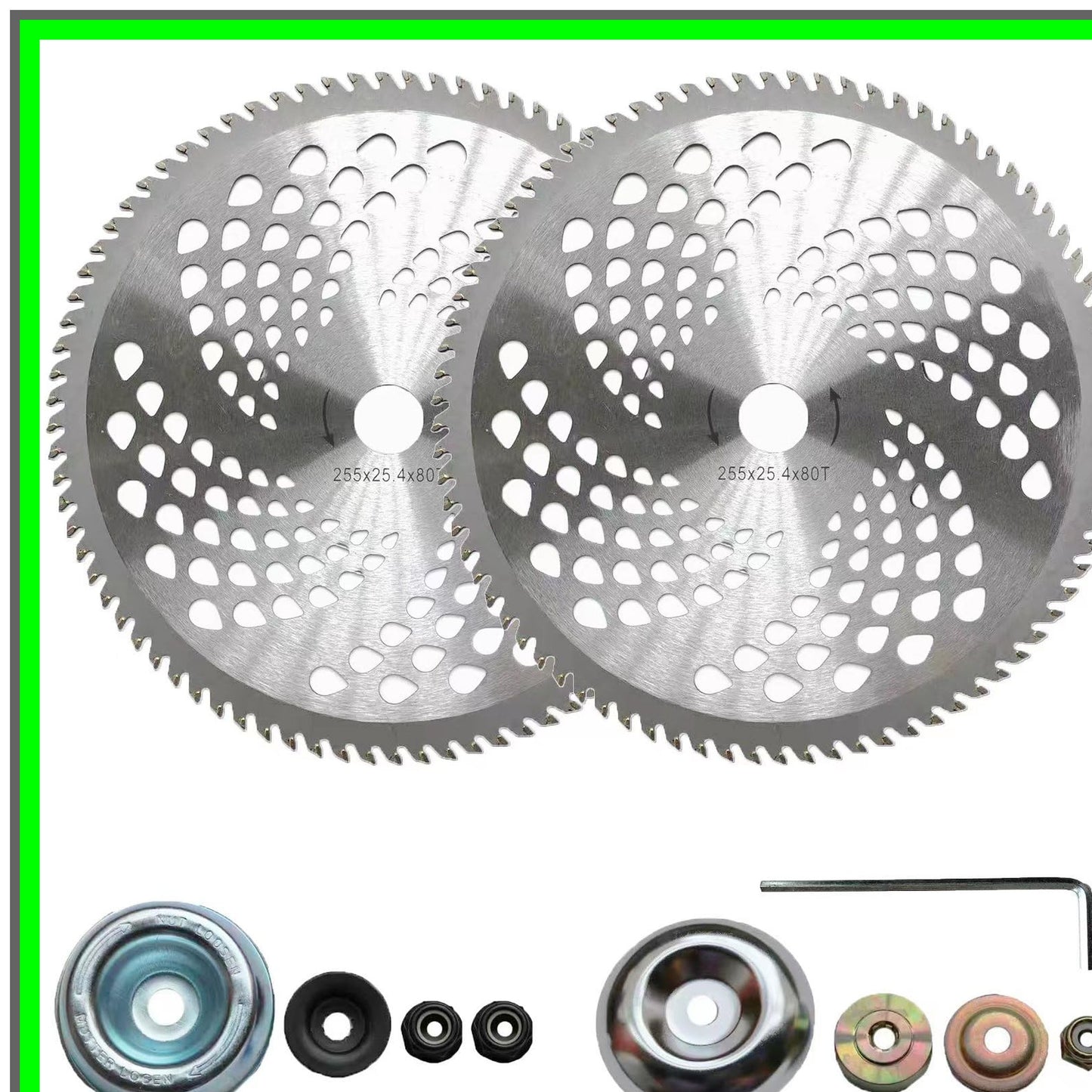 10-Inch 80 Tooth Carbide Brush Cutter Blades for Trimmers and Mowers