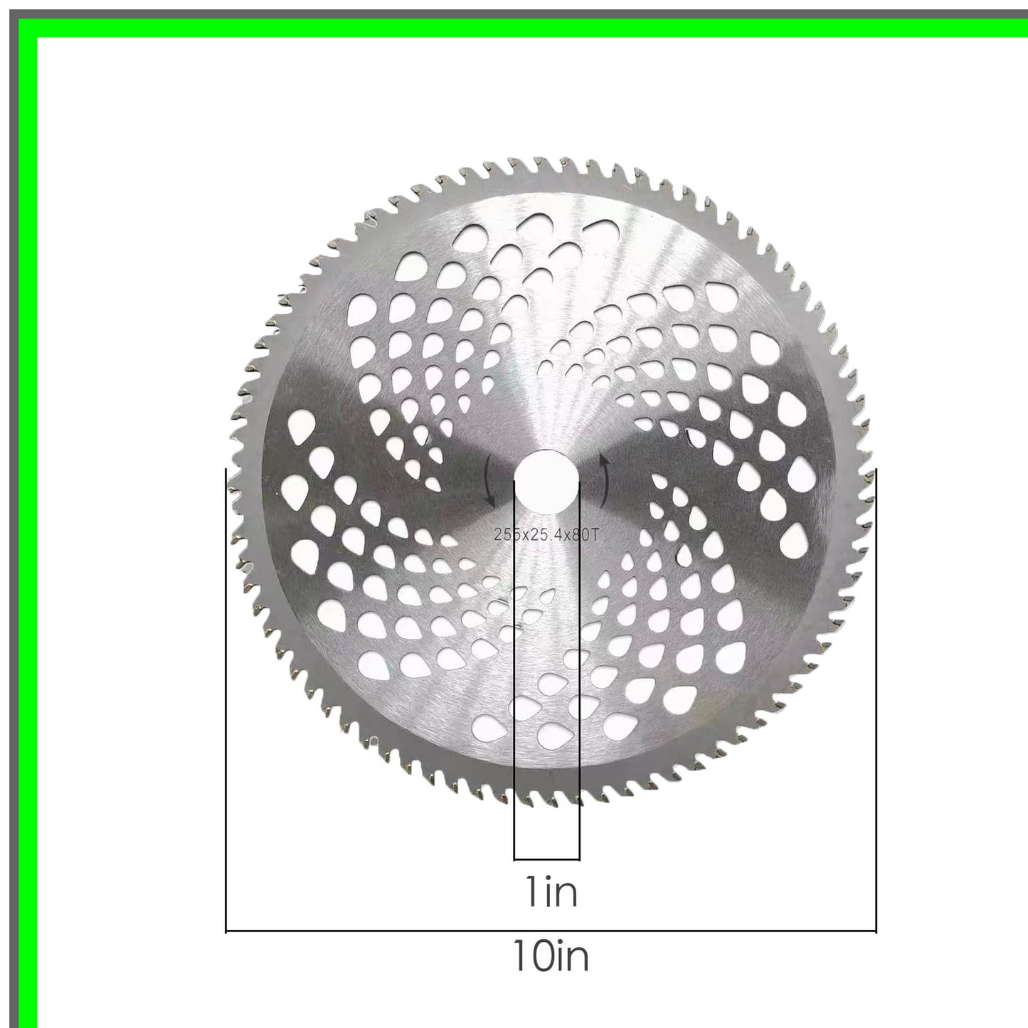 10-Inch 80 Tooth Carbide Brush Cutter Blades for Trimmers and Mowers