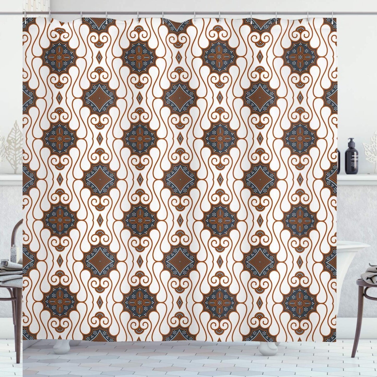 Batik Shower Curtain Night Blue 69x70 inches