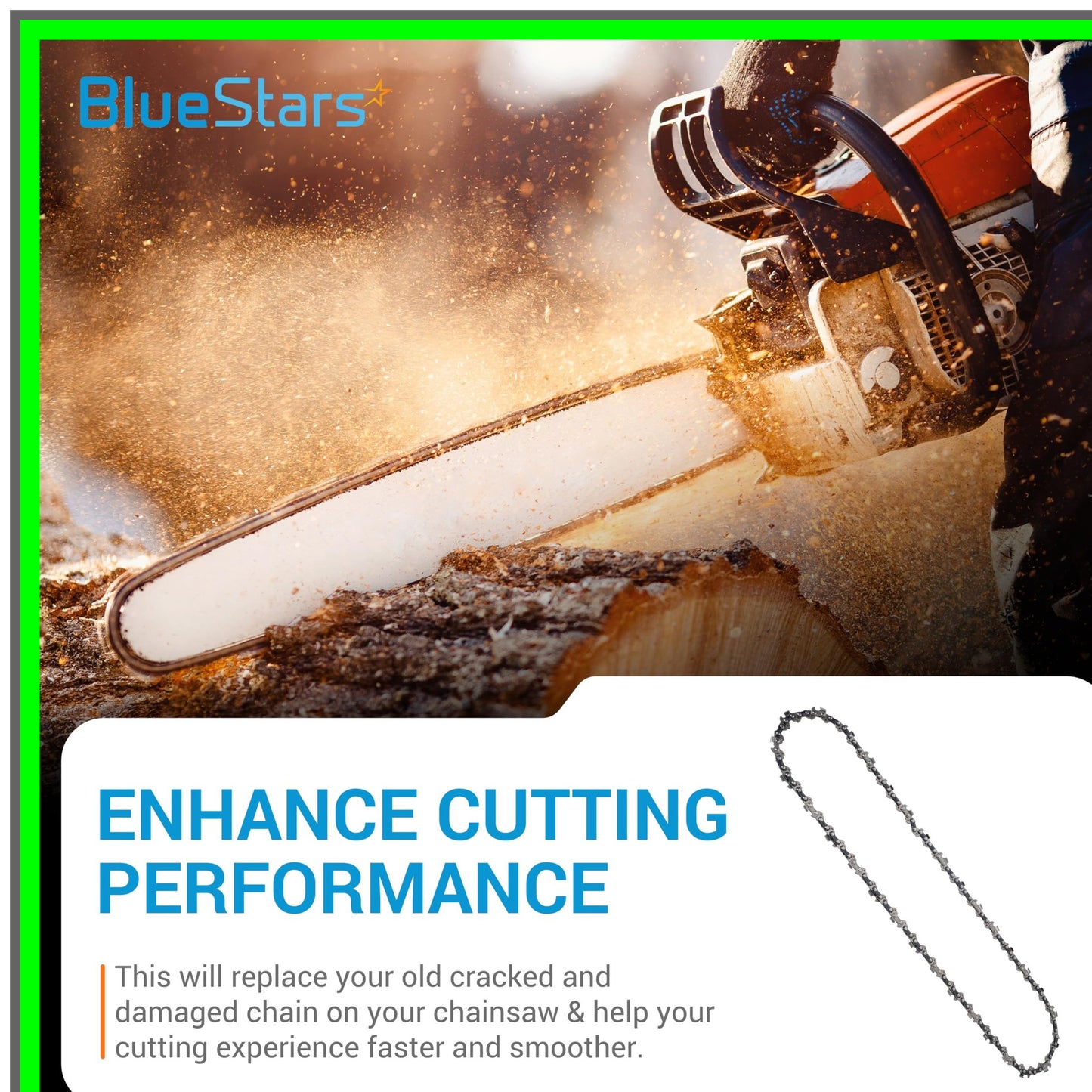 18-Inch Chainsaw Chain 3-Pack, 3/8" LP Pitch, 0.050" Gauge, 62 Links