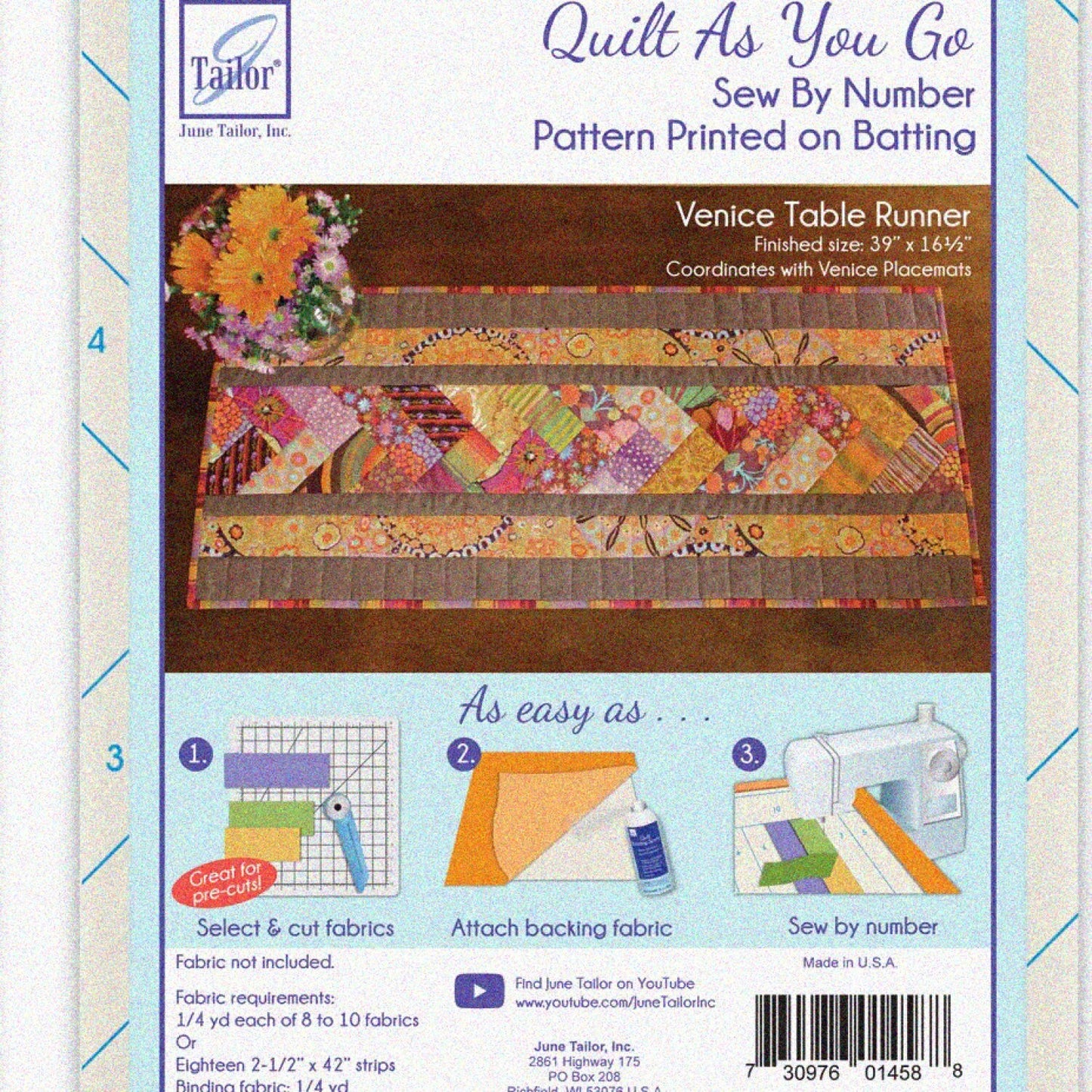 Quilt As You Go Table Runner Pattern Venice