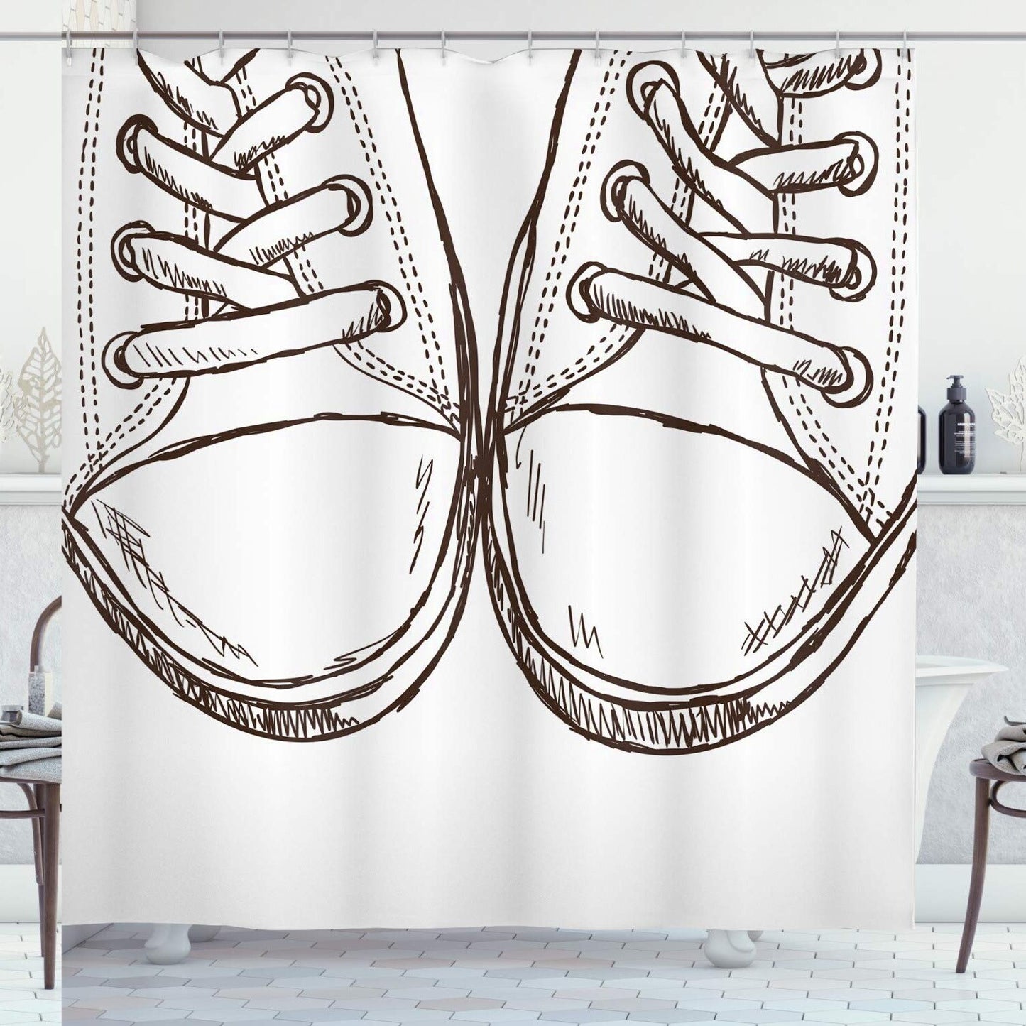 Hipster Sneakers Shower Curtain 69x70 inches